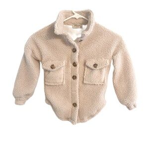Pink Lily Cream Sherpa Jacket Size 2 T